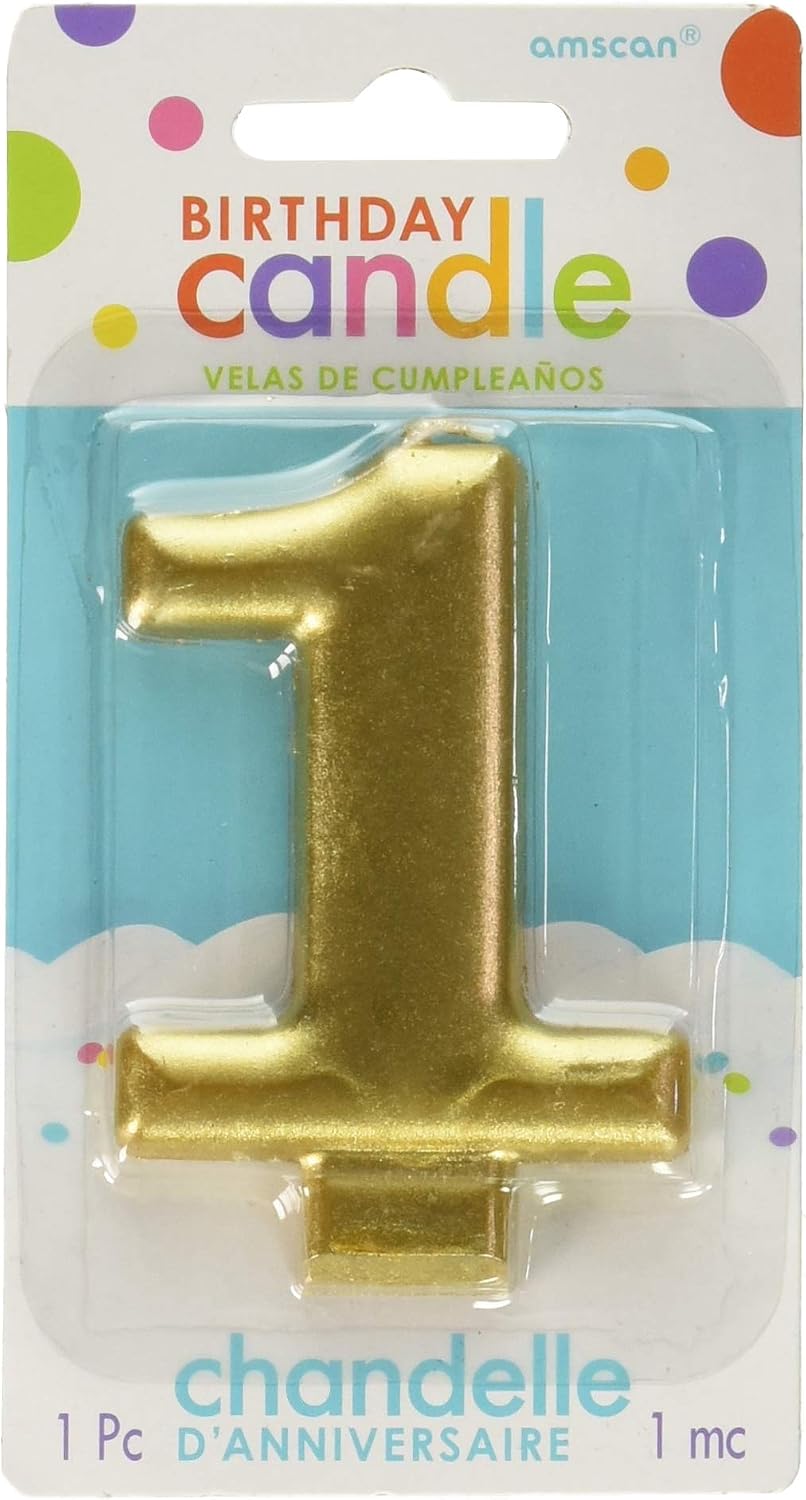 Amscan Gold Metallic Numeral Birthday Candle