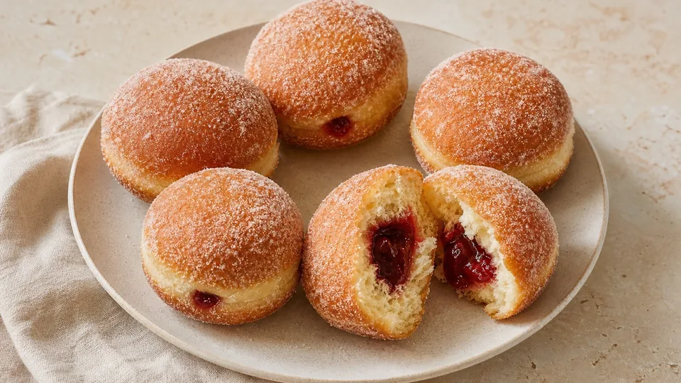 Raspberry Jam Doughnuts